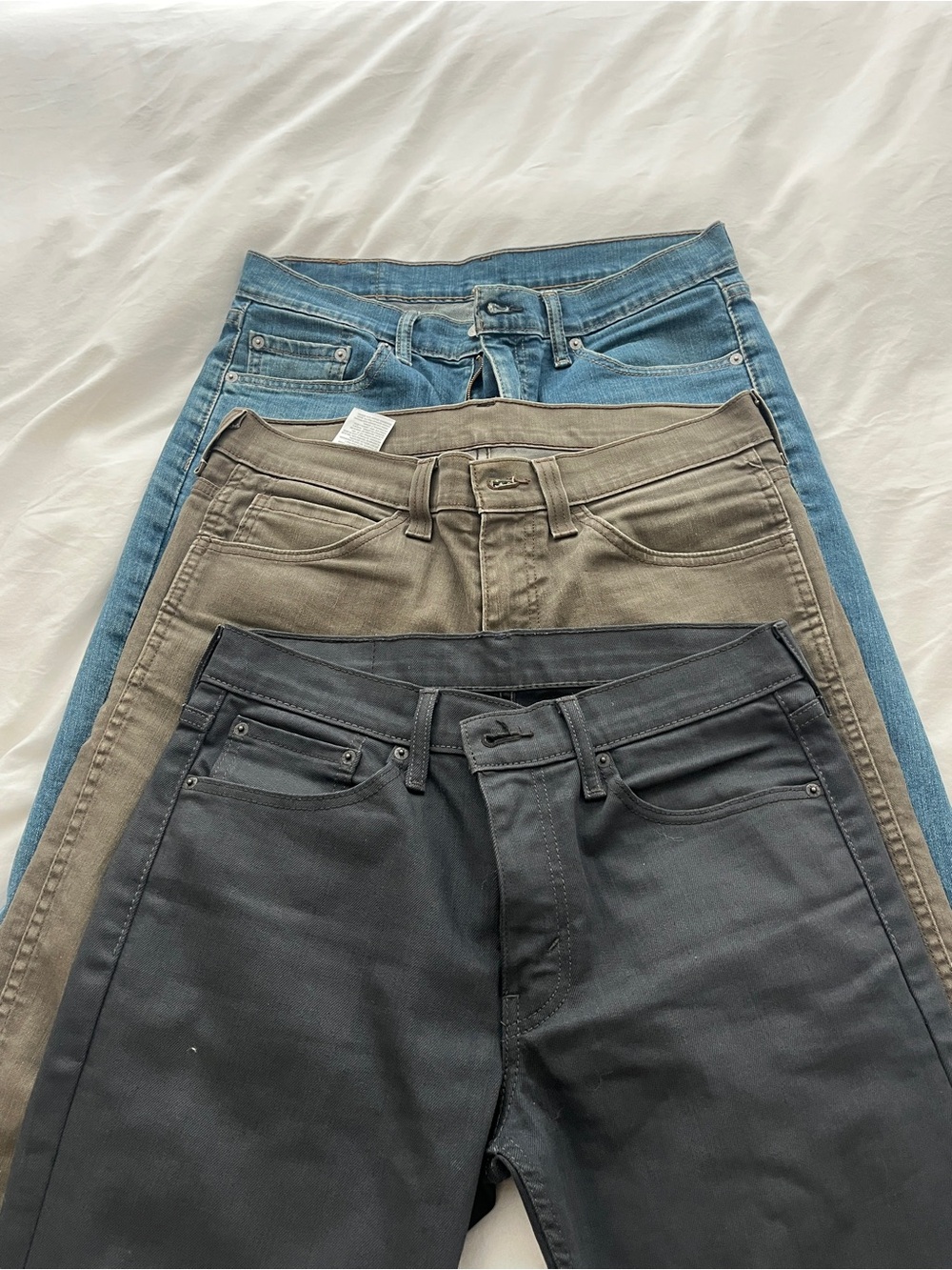 3 Pack - Levi's 511 Slim fit Jeans - Black, Olive, Light Blue